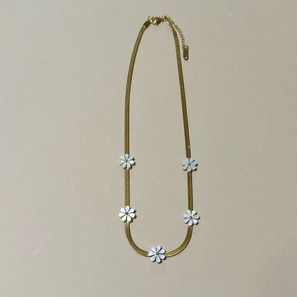 Boho flower necklace N705 - Picture 3 of 5